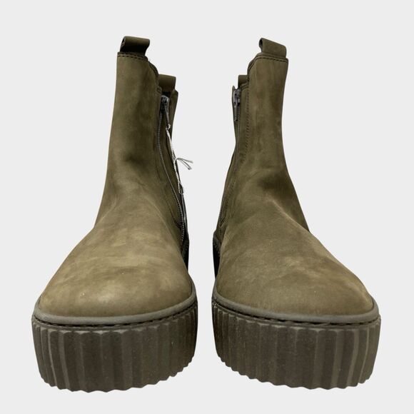 Gabor Lug Sole Goblincore Boots Leather Platform Chelsea 10 Ankle Green - Picture 5 of 16